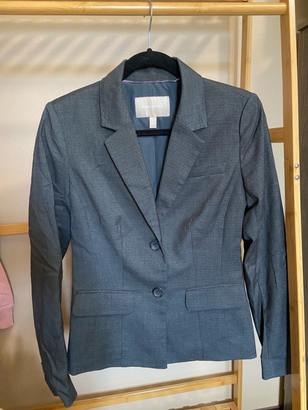 Banana Republic Gray Two-Button Women's Blazer